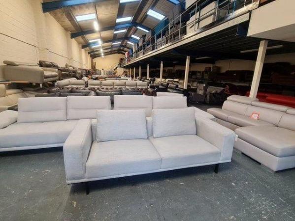 Image 4 of Ex-display Nocelle grey fabric 3 seater sofa