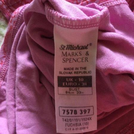 Image 6 of Size 10 90s Vintage M&S Pink Paisley High Neck Strappy Top
