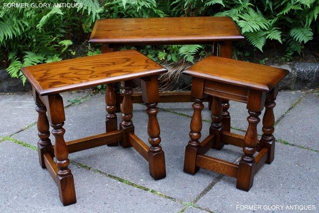 Image 37 of AN OLD CHARM LIGHT OAK NEST OF TABLES COFFEE TEA TABLE SET