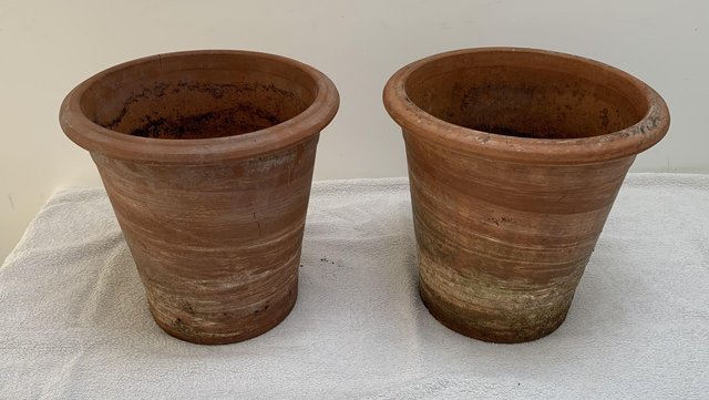 Image 2 of Pair of round planters .