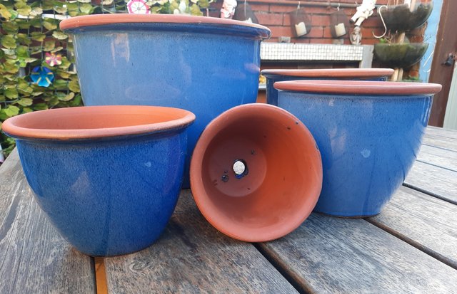 Image 1 of Glazed Terracotta Planter Pots