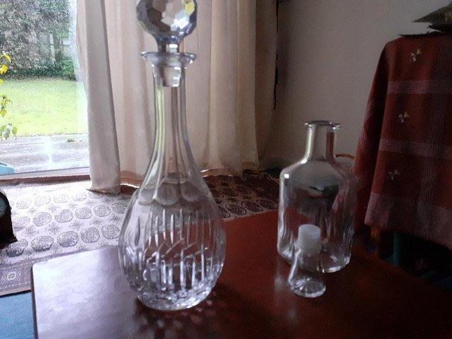 Preview of the first image of VINTAGE CRYSTAL DECANTER with stopper.