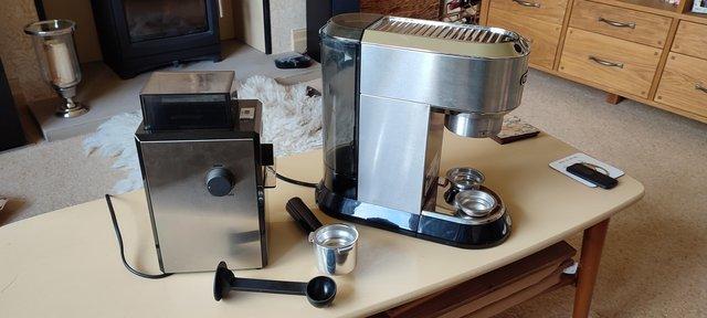 Image 1 of Delonghi Dedica coffee machine plus Delonghi burr grinder