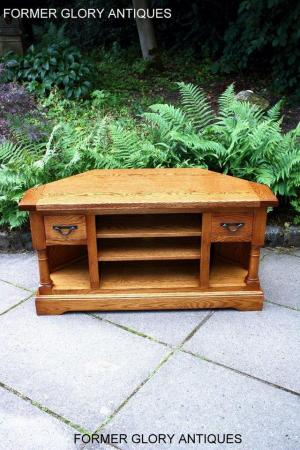 Image 5 of AN OLD CHARM FLAXEN OAK CORNER TV CABINET STAND MEDIA UNIT