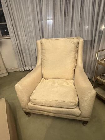 Image 1 of Vintage pair of upholstered armchairs
