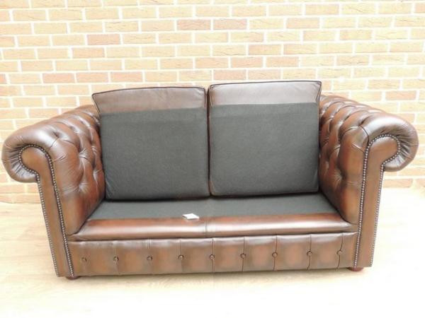 Image 13 of Saxon Chesterfield Antique Brown Sofa (UK Delivery)