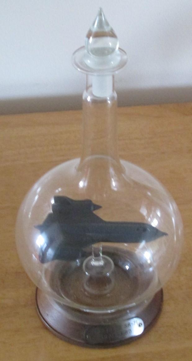 Preview of the first image of MODEL OF USAF SR 71 BLACKBIRD AIRCRAFT IN BOTTLE, VGC.