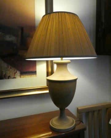 Image 1 of Two identical Pottery table lamps with shades. Fully working