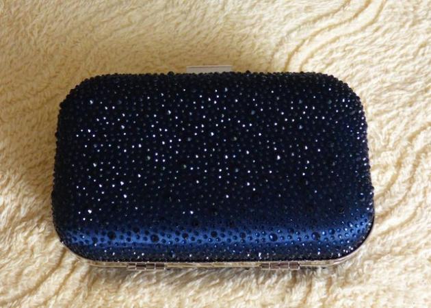 Image 1 of AS NEW SAHIRE BLUE SEQUINNED CLUTCH BAG