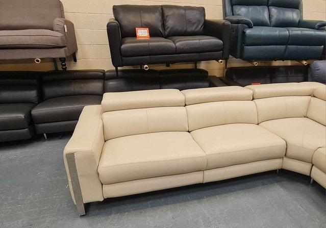 Image 9 of New Torres cream leather electric recliner corner sofa