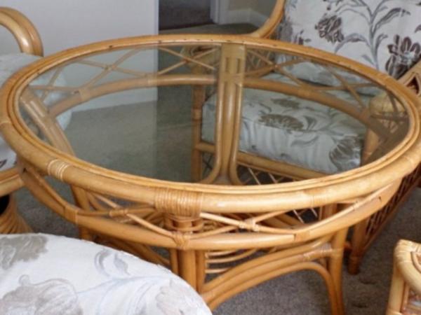 Image 2 of Large glass top conservatory table
