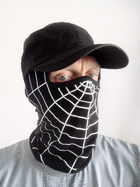Black Spiderman full mask with black baseball cap. - £18 each