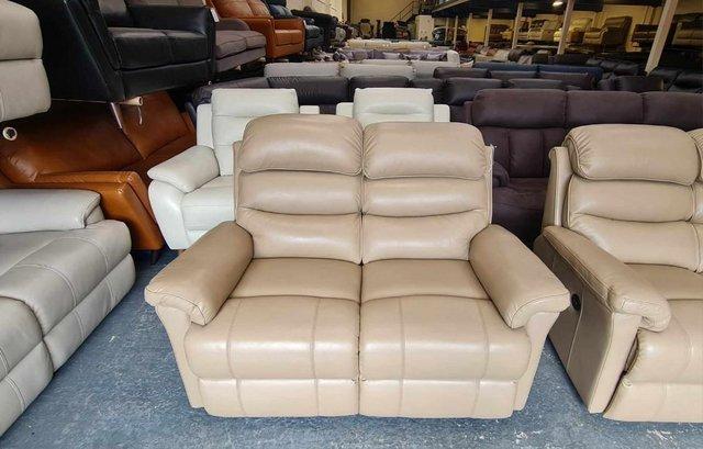 Image 14 of La-z-boy Tulsa cream leather electric 3+2 seater sofas