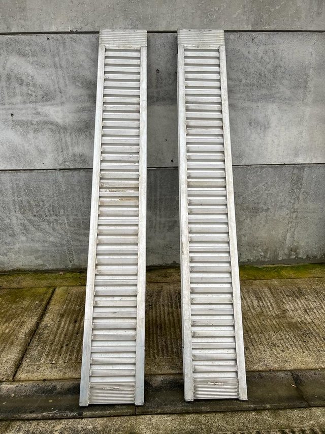 Preview of the first image of Ifor Williams 8 foot long aluminium trailer ramps.