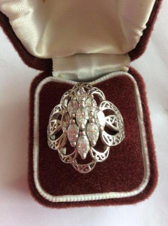 Image 1 of Large silver art deco dress ring