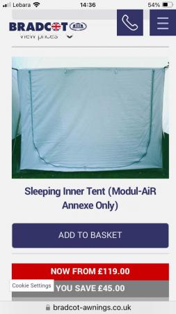 Image 1 of Bradcot air awning bedroom inner tent