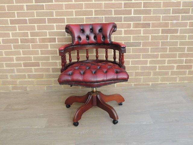 Preview of the first image of Chesterfield Ox Blood Captains Chair (UK Delivery).