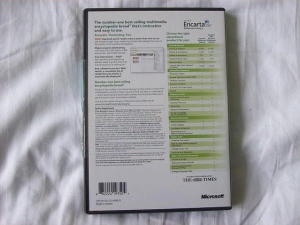 Image 2 of MICROSOFT ENCARTA 2007 Reference Library DVD.
