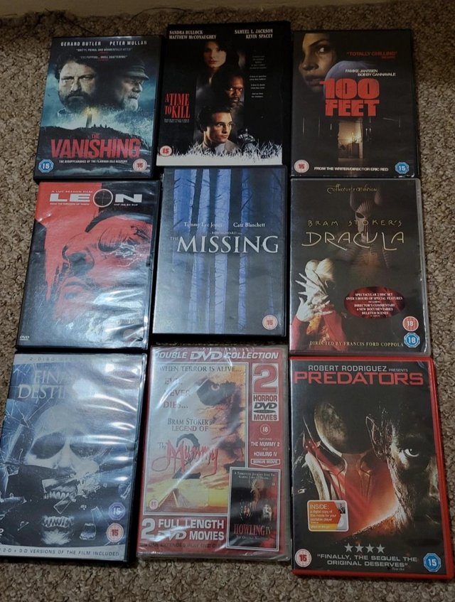 Preview of the first image of Dvd Bundle Of 9 Horror Movies 1 is new & Sealed and is a 2 d.