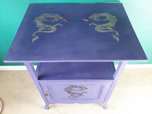 Preview of the first image of Oriental Dragon  side table cupboard. Chinese year of the dr.