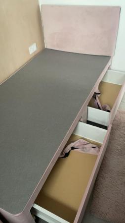 Image 2 of Pink Single Bed Frame x2 Drawers