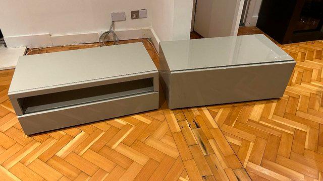 Preview of the first image of Italian High Gloss Media Unit and Drawer+ 2x shelves.