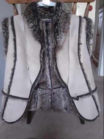 Image 1 of Fur lined suede jacket size 10