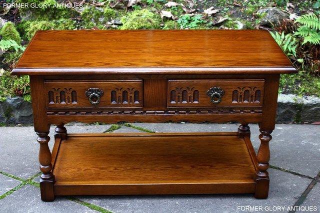 Image 1 of OLD CHARM LIGHT OAK TWO DRAWER COFFEE TABLE TV MEDIA STAND