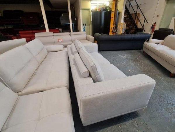 Image 10 of Ex-display Nocelle grey fabric 3 seater sofa