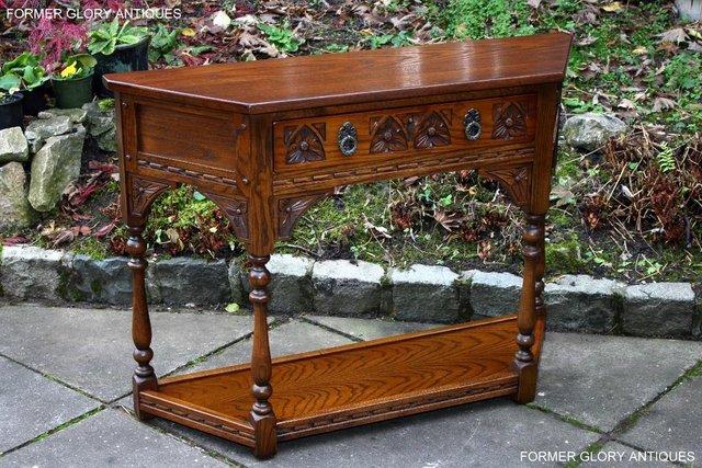 Image 3 of AN OLD CHARM LIGHT OAK CANTED CONSOLE TABLE LAMP PHONE STAND