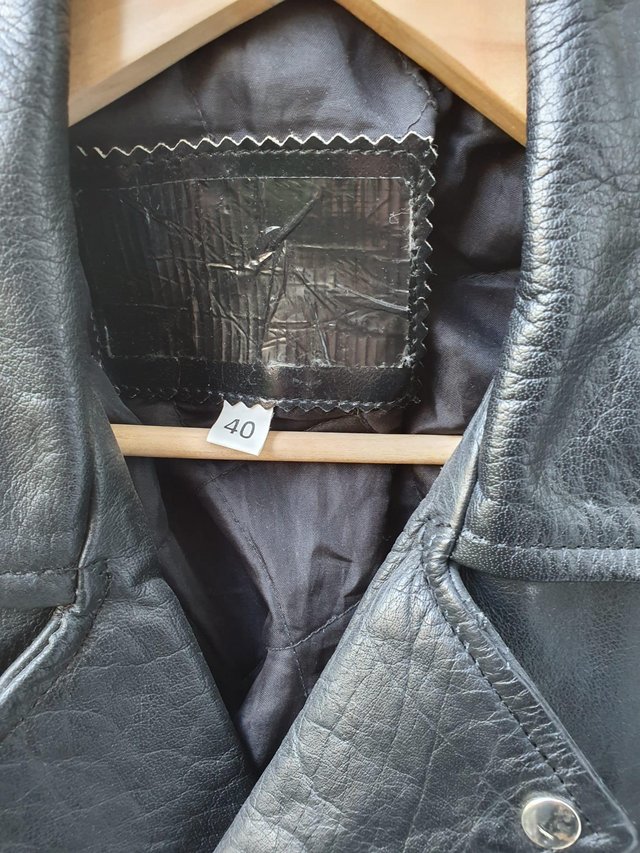 Preview of the first image of Black bikers leather jacket.