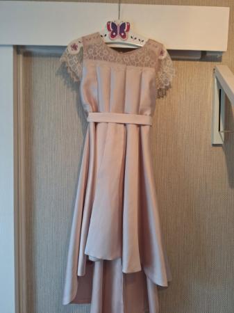 Image 1 of Girls satin and lace dress 10 years