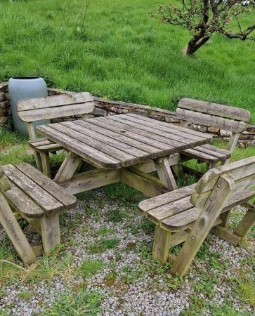 Image 1 of Outdoor solid wood table and chairs