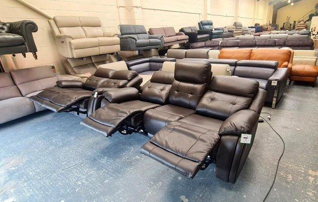 Image 6 of La-z-boy El Paso brown leather recliner 3+2 seater sofas