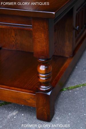 Image 8 of OLD CHARM LIGHT OAK LONG WINE COFFEE TABLE CABINET TV STAND