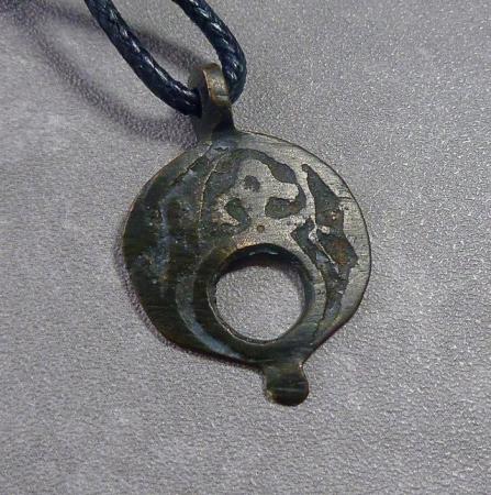 Image 10 of Ancient Antique Roman Byzantine Bronze Solar Pendant
