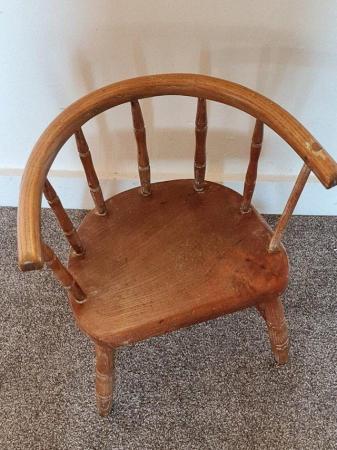 Image 3 of Late Victorian Yew and Elm Childs Spindle Back Chair