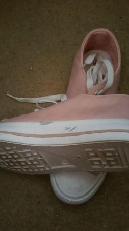 Image 2 of Size 5 pink & white shoes one has a few scuff marks