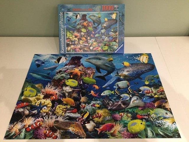 Preview of the first image of Ravensburger 1000 piece jigsaw titled Jewels of the Sea..