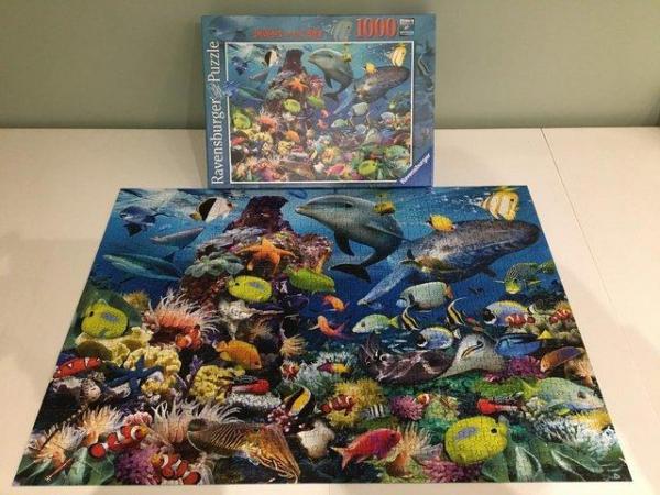Image 1 of Ravensburger 1000 piece jigsaw titled Jewels of the Sea.