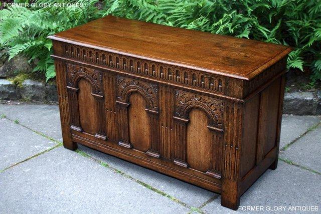 Image 47 of A TITCHMARSH & GOODWIN CARVED OAK BLANKET CHEST BOX TRUNK