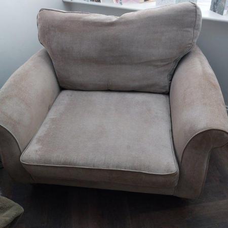 Image 1 of Next Ashford style cuddle chair in reasonable condition