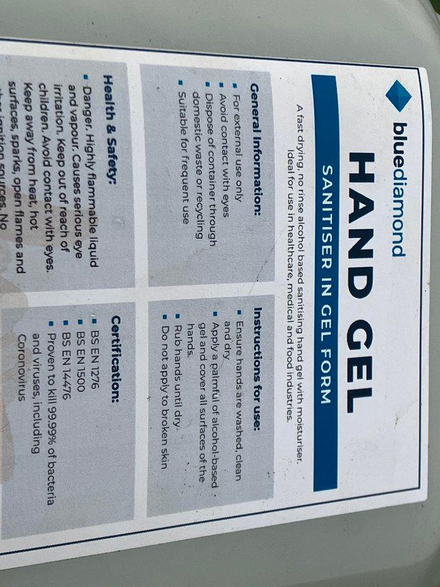 Preview of the first image of Blue Diamond hand Gel Sanitiser.