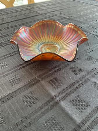 Image 2 of Ruffle Edged Amethyst Carnival Glass Dish
