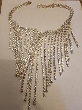 Image 1 of Costume Sparkling rhinestone crystal drippy necklace