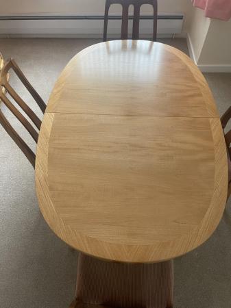 Image 1 of Nathan maple dining room table and chairs