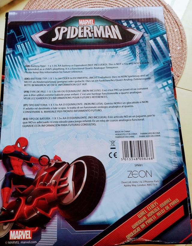 Preview of the first image of NEW BOXED SPIDER MAN WALL CLOCK.