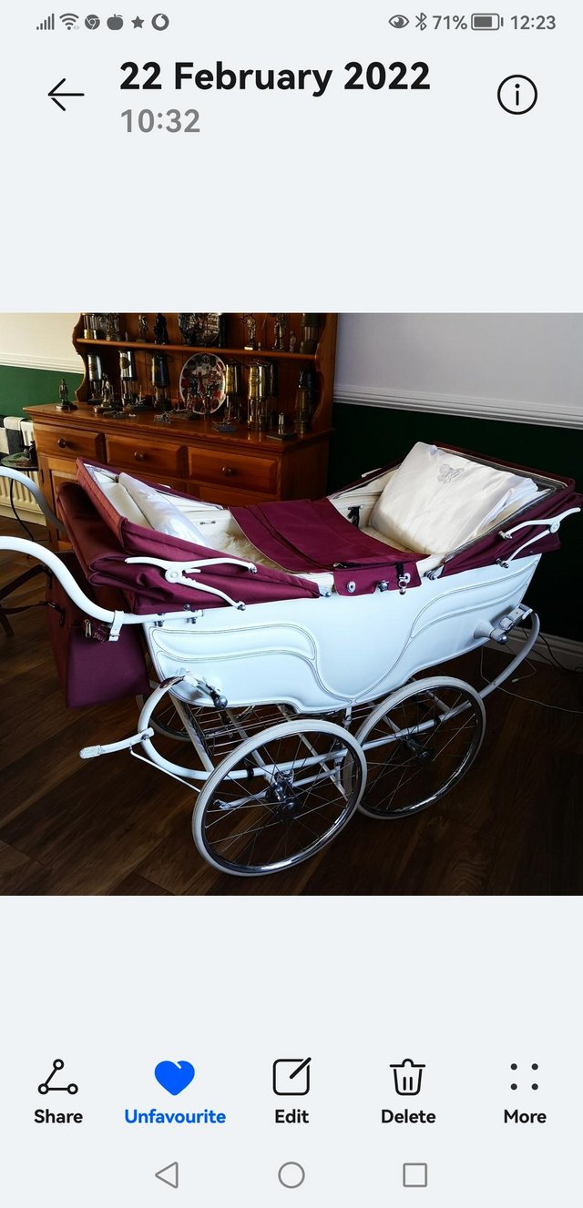 Preview of the first image of Vintage twin pram for sale.