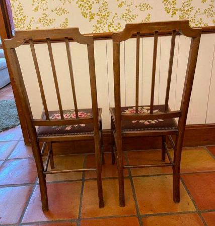Image 2 of Antique Victorian Embroidered Tapestry Chairs X2