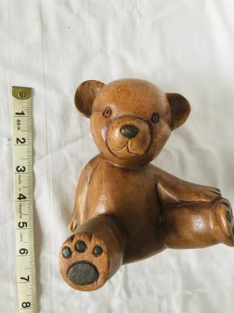 Image 2 of Carved solid wood teddy ornament